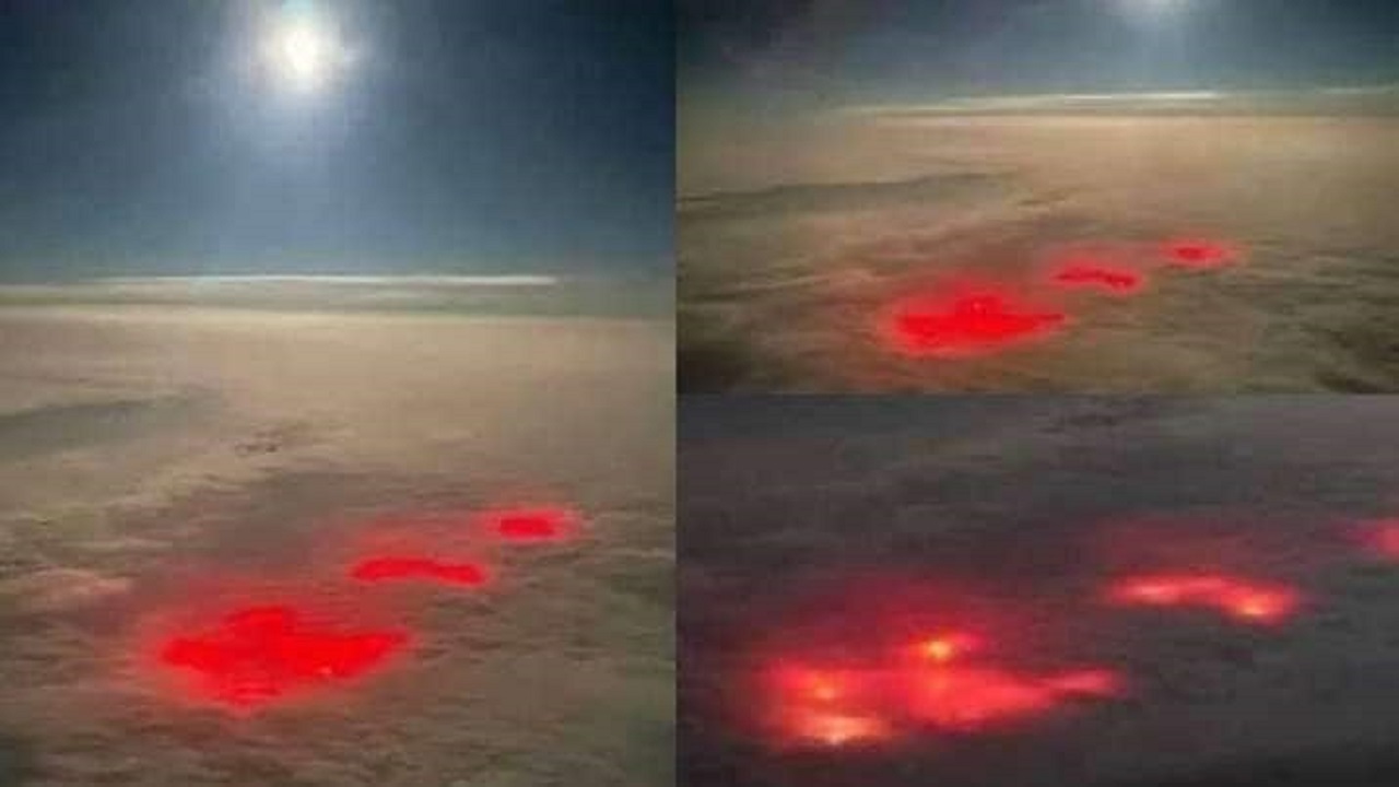 ظاهر شدن یک پدیده مرموز عجیب در میان ابرها موجب حیرت خلبان هواپیما شد.