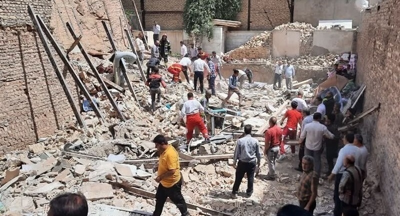 بازداشت ۲ نفر در پی حادثه ریزش ساختمان در شهرستان گلستان