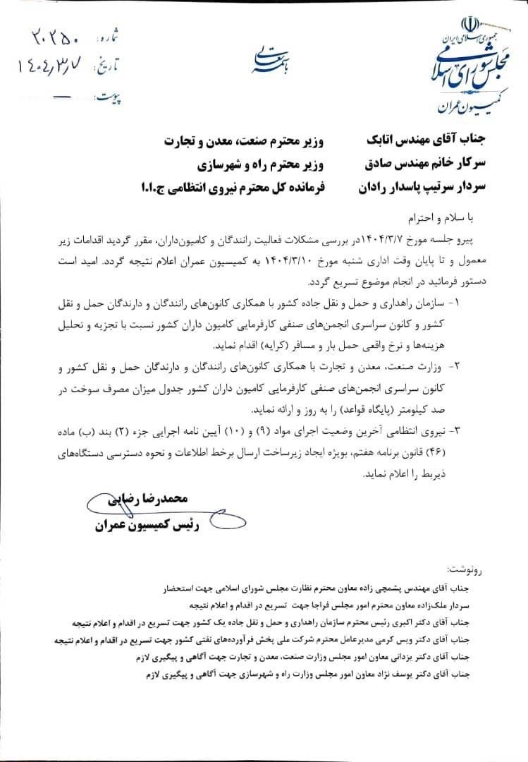 کمیسیون عمران مجلس شورای اسلامی ایران , 